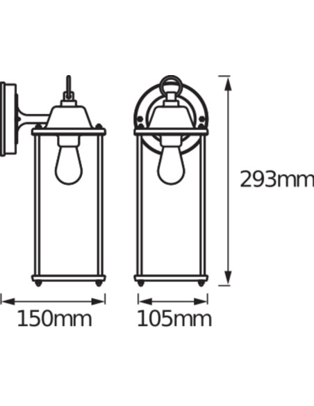 KINKIET ZEWNĘTRZNY ENDURA CLASSIC LANTERN SQ M E27 IP43 KINKIET ALU CZARNA 