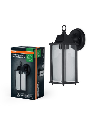 KINKIET ZEWNĘTRZNY ENDURA CLASSIC LANTERN SQ M E27 IP43 KINKIET ALU CZARNA 