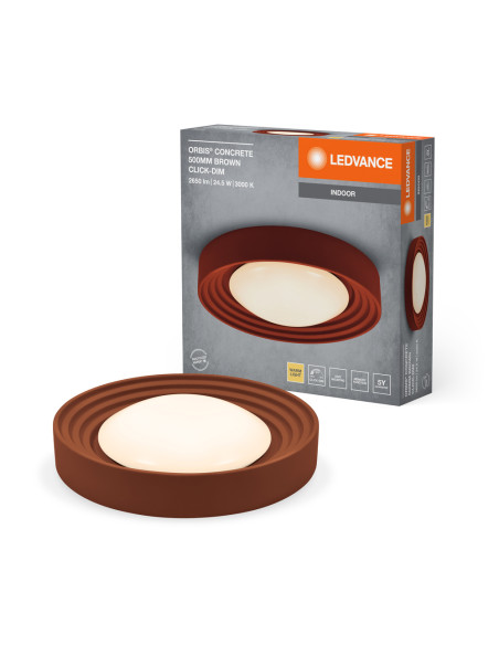 PLAFON LED ORBIS CONCRETE 500MM 24.5W 3000K ciepła biała CLICK DIM BROWN 