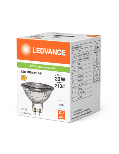 ŻARÓWKA LED P SPOT MR16 GL 20 36° 2W 4000K ciepła biała GU5.3 12V 210LM 