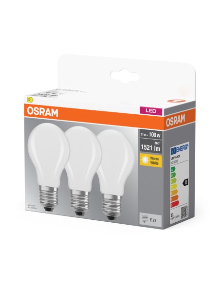 ŻARÓWKA LED 3-PAK LED BASE CLA100 11W 2700K ciepła biała E27 GL FR FS3 