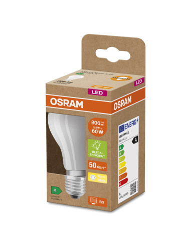 ŻARÓWKA LED ENERGY CLASS CLA60 3,8W 3000K ciepła biała E27 806LM GL FR EE  KLASA A 