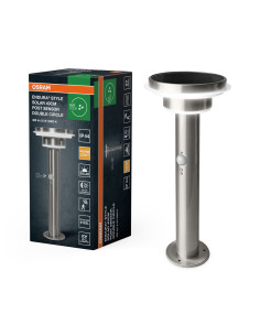 SŁUPEK OGRODOWY SOLAR ENDURA STYLE 2CIRCLE 40CM SENSOR 6W 3000K 400LM STAL