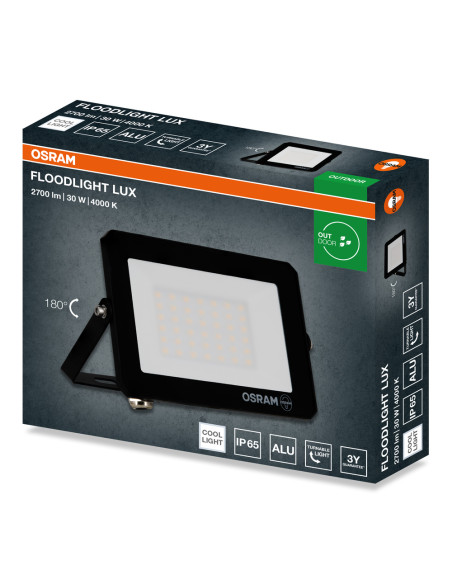 NAŚWIETLACZ FLOOD LED LUX 30W 4000K 2700LM BK IP65 3Y 