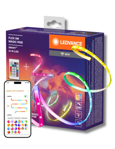 TAŚMA SMART WIFI FLEX MAGIC 5M 24W RGB + RC IP20 PASEK 