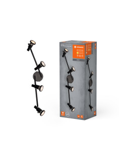 OPRAWA SUFITOWA PUNKTOWA LED SPOT GU10 4X3,4W 2700K ciepła biała DIM 920LM 230V CZARNA 