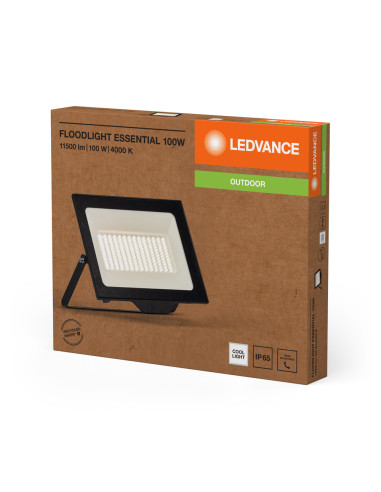 NAŚWIETLACZ FLOOD ESSENTIAL 100W 4000K neutralna biała 10000LM BK IP65 