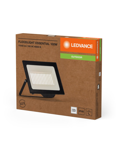 NAŚWIETLACZ FLOOD ESSENTIAL 100W 4000K neutralna biała 10000LM BK IP65 