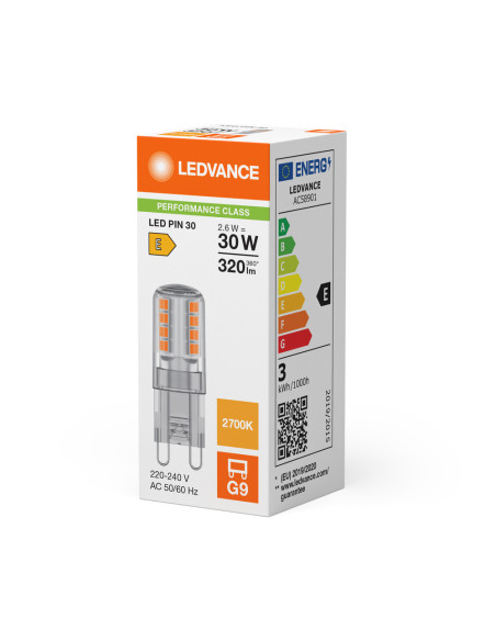 ŻARÓWKA LED P SPECIAL LED PIN30 CL 2,6W 2700K ciepła biała G9 300° 230V 320LM 