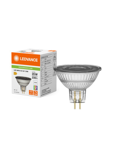 ŻARÓWKA LED P SPOT MR16 GL 20 36° DIM 2,2W 4000K neutralna biała CRI90 GU5.3 12V 230LM 
