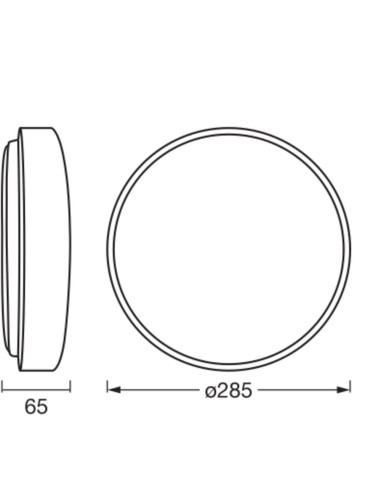 PLAFON LED ORBIS YUMMY 285MM 16W 830 CLICK DIM BK 