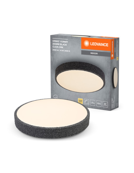 PLAFON LED ORBIS YUMMY 285MM 16W 830 CLICK DIM BK 