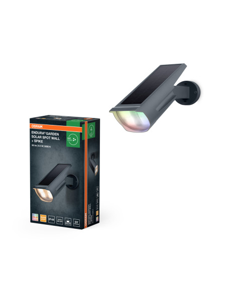 NAŚWIETLACZ ENDURA GARDEN SOLAR SPOT WALL SPIKE RGBW DG 