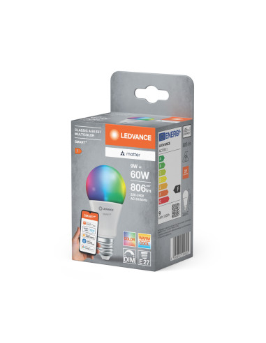 ŻARÓWKA LED SMART+ MATTER A60 RGBW 9W 806LM FR E27