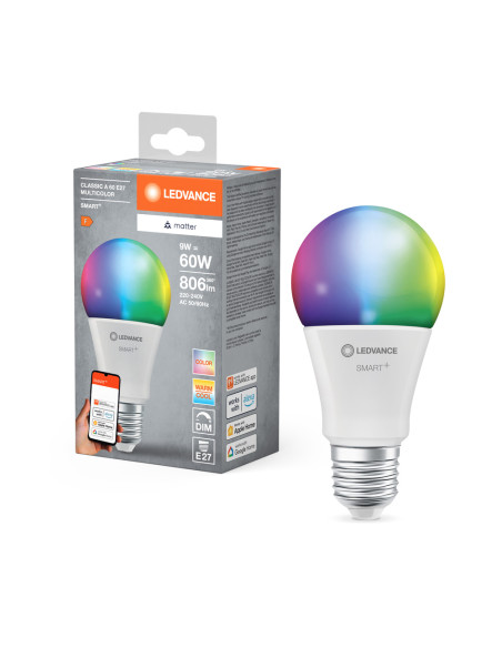ŻARÓWKA LED SMART+ MATTER A60 RGBW 9W 806LM FR E27