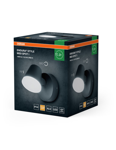 ENDURA STYLE MIDI SPOT I 13W 3000K 800LM IP44 KINKIET DARK GREY