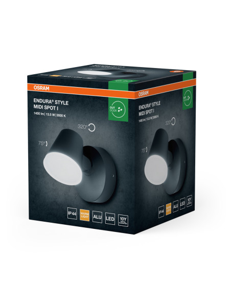 ENDURA STYLE MIDI SPOT I 13W 3000K 800LM IP44 KINKIET DARK GREY