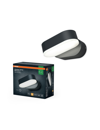 KINKIET ZEWNĘTRZNY ENDURA STYLE MINI SPOT I 8W 3000K 410LM IP44 GRAY