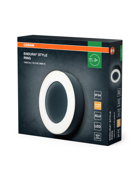 ENDURA STYLE RING 13W 3000K 480LM IP44 KINKIET DARK GREY