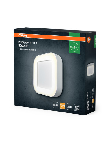 KINKIET ZEWNĘTRZNY ENDURA STYLE SQUARE 13.5W 3000K 600LM IP44 WHITE 