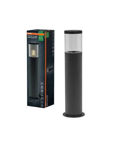 SŁUPEK OGRODOWY ENDURA CLASSIC EBRO 49CM E27 DARK GREY 