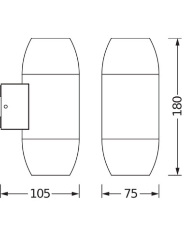 KINKIET ZEWNĘTRZNY ENDURA CLASSIC CANNON WALL UPDOWN GU10 IP44 ALU GY 
