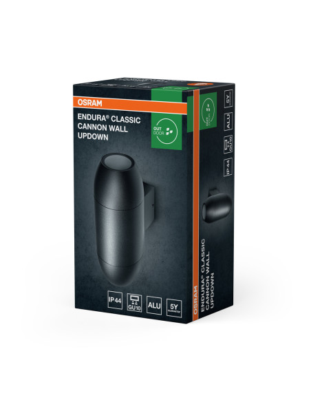 KINKIET ZEWNĘTRZNY ENDURA CLASSIC CANNON WALL UPDOWN GU10 IP44 ALU GY 