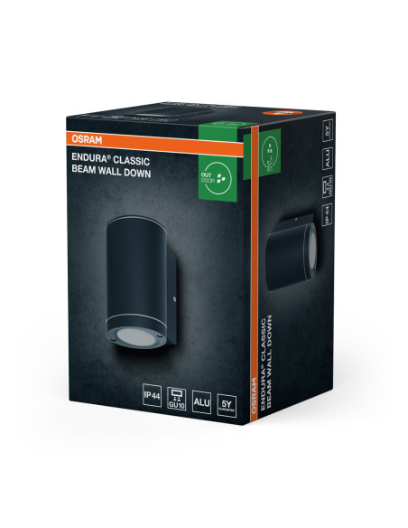 KINKIET ZEWNĘTRZNY ENDURA CLASSIC BEAM WALL DOWN GU10 IP44  ALU GY 