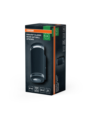KINKIET ZEWNĘTRZNY ENDURA CLASSIC BEAM GAP WALL UPDOWN GU10 IP44 ALU GY 