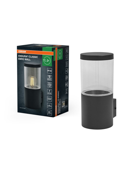 ENDURA CLASSIC EBRO WALL KINKIET E27 DARK GREY 