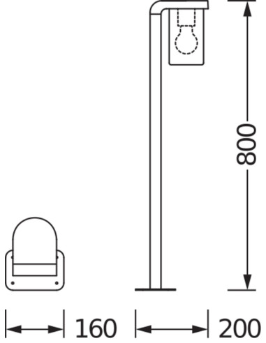 SŁUPEK OGRODOWY ENDURA CLASSIC CASCADE 80CM E27 CLEAR 