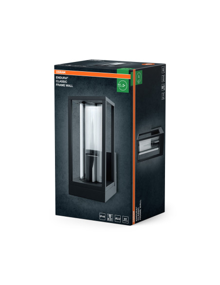 KINKIET ZEWNĘTRZNY ENDURA CLASSIC FRAME WALL E27 IP44 ALU DG 