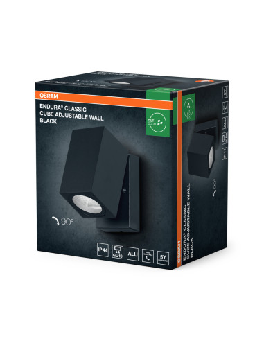 KINKIET ZEWNĘTRZNY ENDURA CLASSIC CUBE ADJUSTABLE WALL GU10 BLACK 
