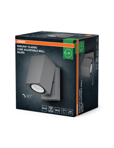 KINKIET ZEWNĘTRZNY ENDURA CLASSIC CUBE ADJUSTABLE WALL GU10 SILVER 
