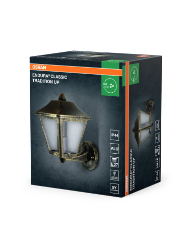 KINKIET ZEWNĘTRZNY ENDURA CLASSIC TRADITION UP ALU E27 GOLD 