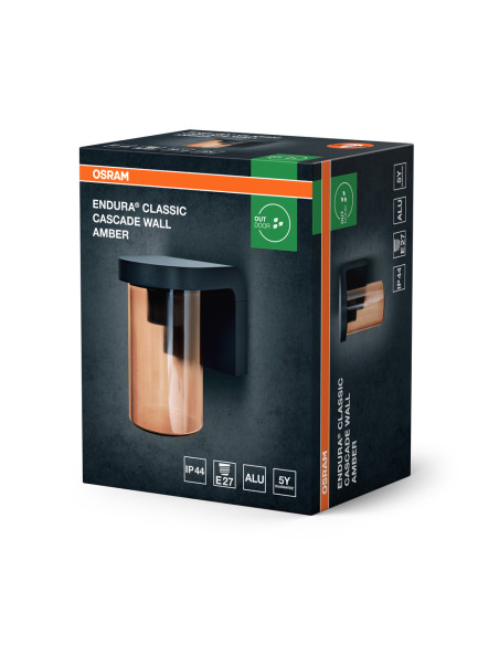 KINKIET ZEWNĘTRZNY ENDURA CLASSIC CASCADE WALL E27 AMBER 