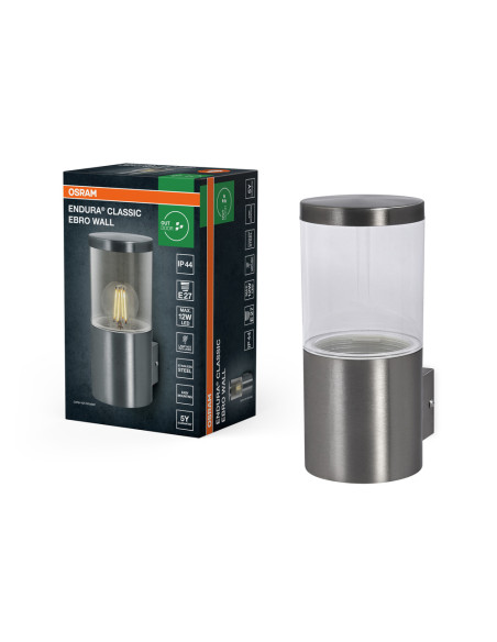 KINKIET ZEWNĘTRZNY ENDURA CLASSIC EBRO WALL E27 STAINLESS STEEL 