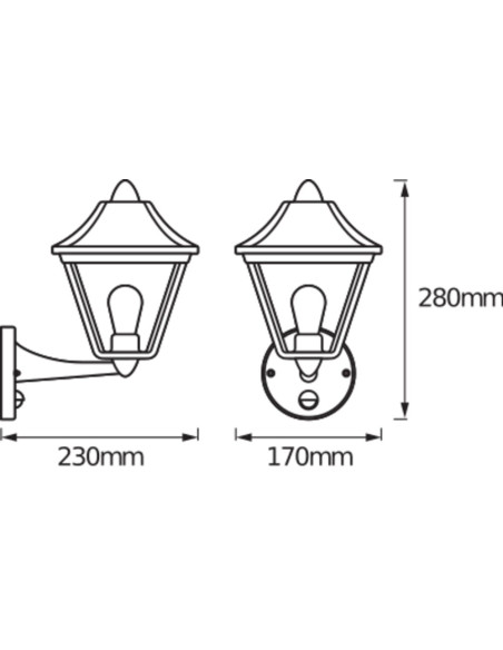 ENDURA CLASSIC TRADITION UP SENSOR ALU E27 KINKIET GOLD 