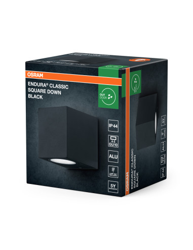 KINKIET ZEWNĘTRZNY ENDURA CLASSIC SQUARE DOWN GU10 IP44 KINKIET BLACK 