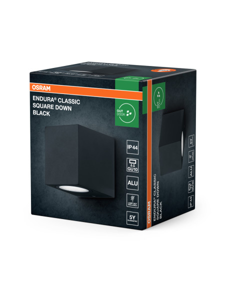 KINKIET ZEWNĘTRZNY ENDURA CLASSIC SQUARE DOWN GU10 IP44 KINKIET BLACK 
