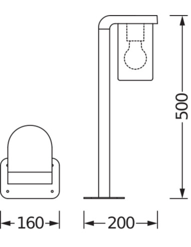 SŁUPEK OGRODOWY ENDURA CLASSIC CASCADE 50CM E27 CLEAR 