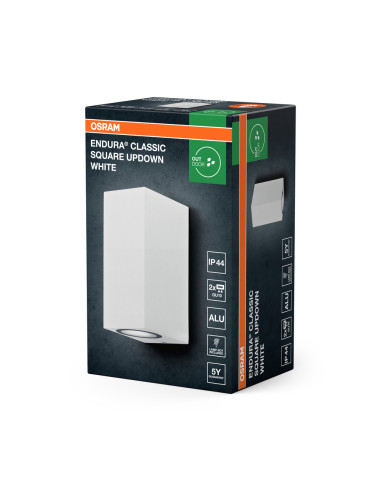 KINKIET ZEWNĘTRZNY ENDURA CLASSIC SQUARE UPDOWN GU10 IP44 WHITE 