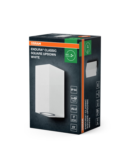 KINKIET ZEWNĘTRZNY ENDURA CLASSIC SQUARE UPDOWN GU10 IP44 WHITE 