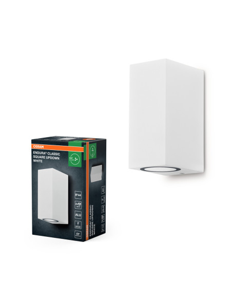 KINKIET ZEWNĘTRZNY ENDURA CLASSIC SQUARE UPDOWN GU10 IP44 WHITE 