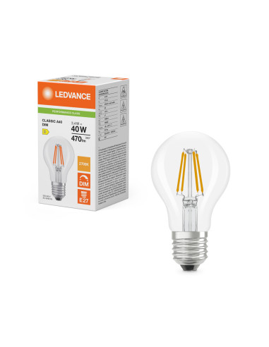 ŻARÓWKA LED P CLA40 DIM 3,4W 2700K ciepła biała  E27 FIL 470LM 
