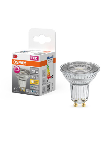 ŻARÓWKA LED SUPERSTAR PAR16 35 36° DIM 3,7W 2700K ciepła biała CRI90 GU10 230LM GLASS 