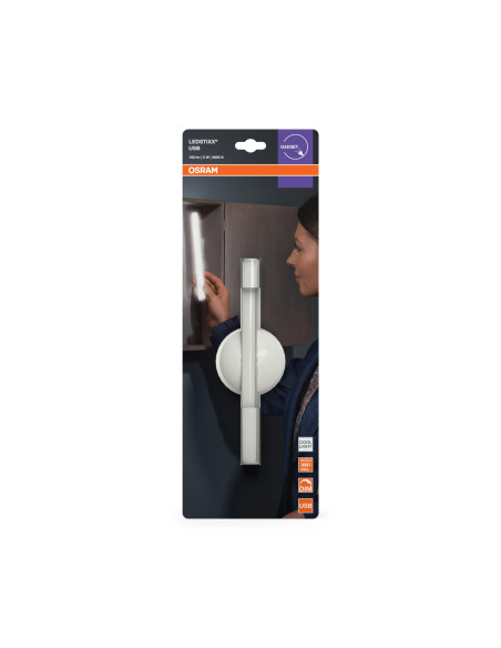 LEDSTIXX USB SILVER 2W 4000K OPRAWA NA BATERIE ŁADOWANIE USB  