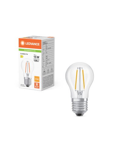 ŻARÓWKA LED P CLP15 1W 2700K ciepła biała  E27 FIL CL 136LM 
