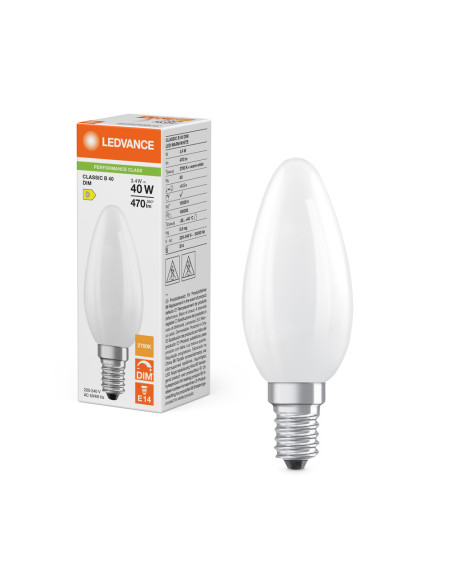 ŻARÓWKA LED P CLB40 DIM 3,4W 2700K ciepła biała  E14 FIL FR 470LM 
