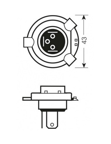 ŻARÓWKA SAMOCHODOWA 64196/60124 75/70W 24V P43T H4 